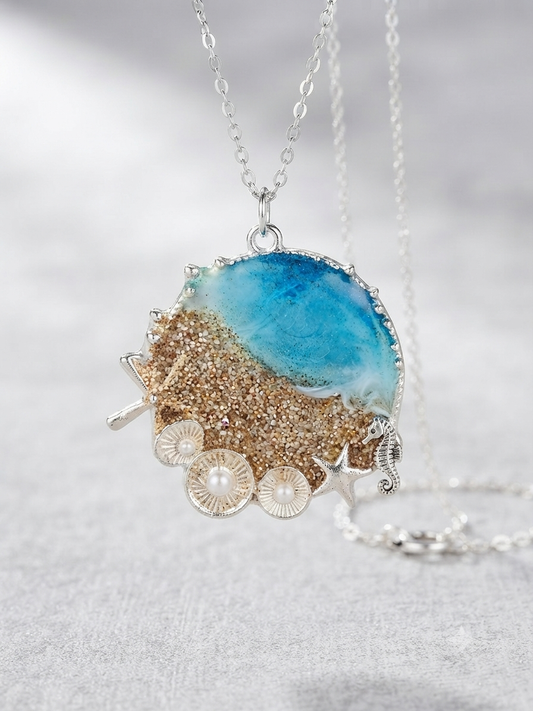 Sandy Shore Resin Pendant