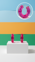 Fuchsia Blaze Resin Hoop Earrings